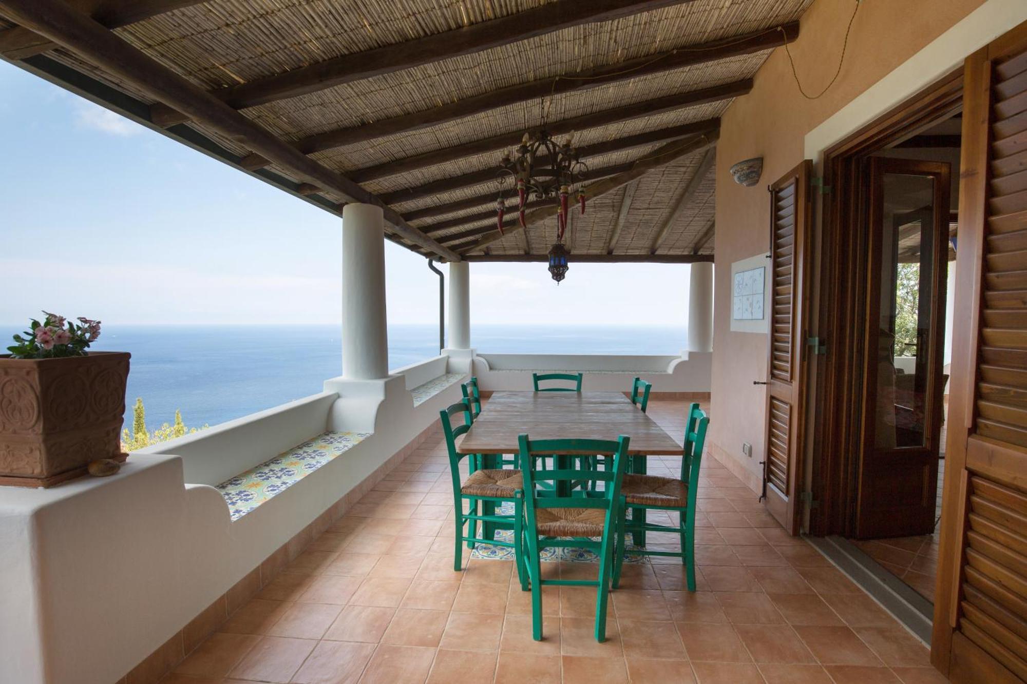 Sealight Villa Lipari - Vista E Piscina Exterior foto