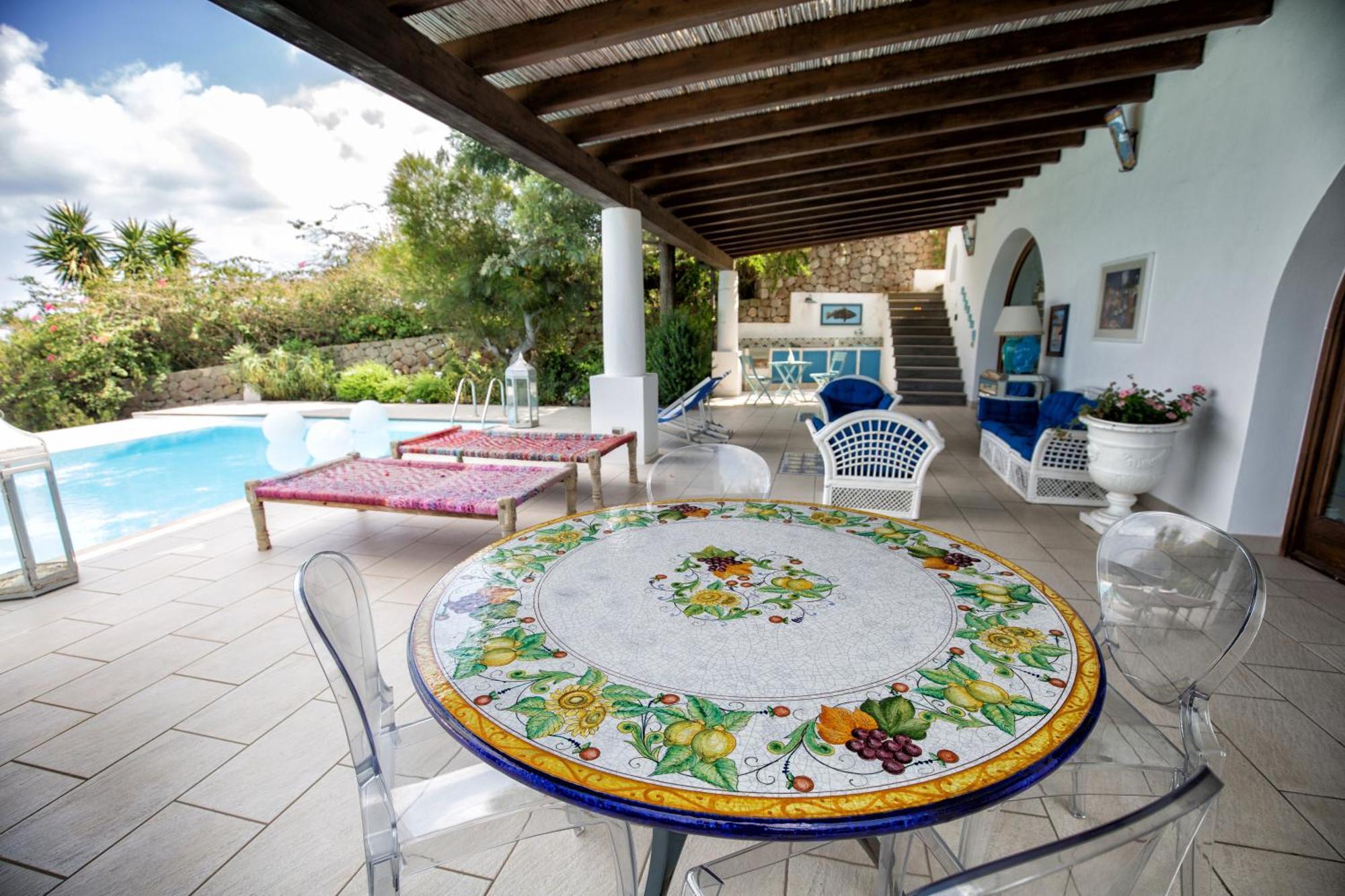 Sealight Villa Lipari - Vista E Piscina Exterior foto